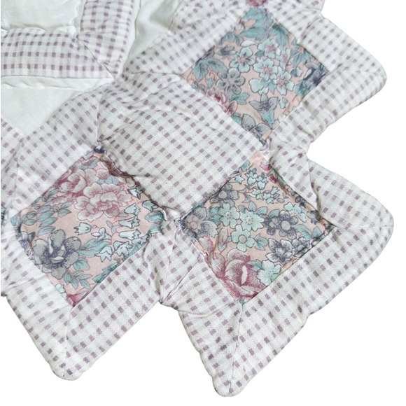 Handmade Machine Stitched Quilted Throw Hummingbird Cottage Garden 46 x 58 Stain - Picture 4 of 14